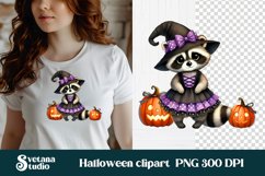 Halloween raccoon clipart | Halloween sublimation PNG Product Image 1