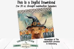 Halloween Highland Cow Seamless 20 oz Tumbler Design Product Image 3