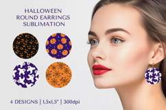 Halloween earring sublimation. Halloween round earrings 009 Product Image 1