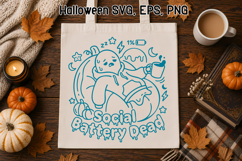 Social Battery Dead Ghost SVG Design | Halloween SVG Product Image 1