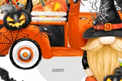 Halloween Truck BOO Gnomes png watercolor Halloween gonks Product Image 3