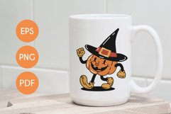 Halloween pumpkin retro mascot. Halloween pumpkin PNG. Product Image 1