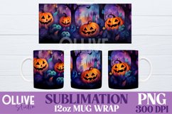 Halloween Pumpkins 12oz Mug Sublimation PNG Product Image 1