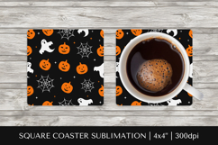 Halloween square coaster sublimation. Halloween coaster 08 Product Image 1