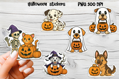 Halloween stickers PNG | Printable Halloween dog sticker Product Image 1