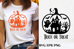 Scary Halloween pumpkin SVG design | Halloween SVG Product Image 1