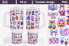 Iridescent Halloween Tumbler 40 Oz | Ghost Bow Pumpkin 40 OZ Product Image 1