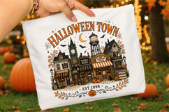 HalloweenTown PNG,Spooky Village Sublimation Design Product Image 3