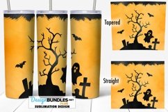 Halloween Scene Tree | 20 oz Tumbler Sublimation Wrap PNG Product Image 1