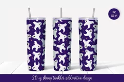 Halloween Skinny Tumbler Sublimation Design. Cute ghosts Product Image 1