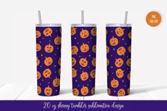 Halloween Pumpkin Skinny Tumbler Sublimation Wrap Product Image 1