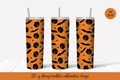 Halloween Tumbler Sublimation Design. Skinny tumbler wrap. Product Image 1