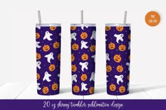 Halloween Tumbler Sublimation Design. Skinny Tumbler Wrap Product Image 1