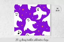 Cute Ghosts Halloween Skinny Tumbler Sublimation Wrap Product Image 3