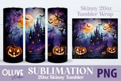 Halloween Haunted House 20oz Tumbler Wrap PNG Product Image 1
