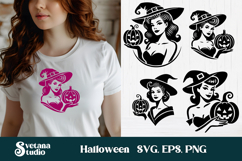 Halloween retro woman SVG | Pin up girl SVG Product Image 1