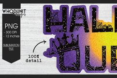 Halloween sublimation file with a glitter look detailed view