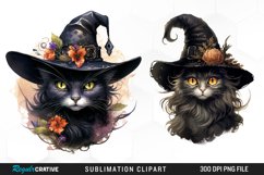 Halloween Clipart,Halloween Graphics,Halloween Printables,Halloween Watercolor,Cat Clipart,