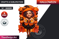 Cute Witch Clipart, Halloween clipart, witch sublimation PNG Product Image 1