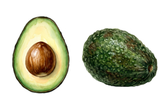 Halved Avocado Png| Fruit Png Product Image 1