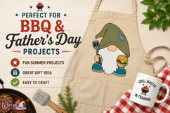Hamburger Grill Gnome svg, BBQ Gnome Cut File, Product Image 2
