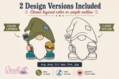Hamburger Grill Gnome svg, BBQ Gnome Cut File, Product Image 3