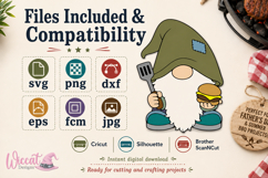 Hamburger Grill Gnome svg, BBQ Gnome Cut File, Product Image 5