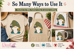 Hamburger Grill Gnome svg, BBQ Gnome Cut File, Product Image 4