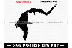 Hamlin Lake Michigan Map Silhouette SVG PNG DXF EPS PDF Product Image 1