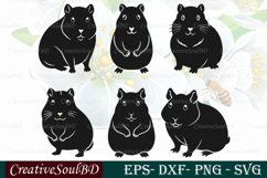 Hamster Silhouette Printable Vector Design SVG Cut File Product Image 1