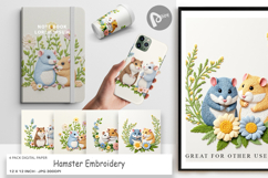 Digital Paper Hamster Embroidery Product Image 1