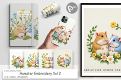 Digital Paper Hamster Embroidery Product Image 1