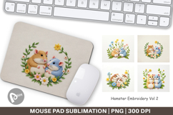 Mouse Pad Hamster Embroidery Product Image 1