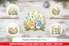 Wind Spinner Hamster Embroidery Product Image 1