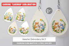 Earring Hamster Embroidery Product Image 1