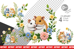 Hamster Embroidery Clipart Product Image 1