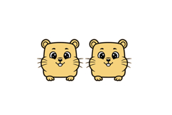 Whimsical Cute HAMSTER Studs, Earring, Laser Cut SVG Product Image 2