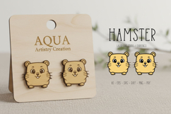Whimsical Cute HAMSTER Studs, Earring, Laser Cut SVG Product Image 1
