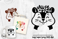 Cute hamster svg, Animal flower svg, Kids svg Product Image 1