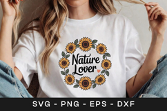 Nature Lover Sunflower Floral SVG PNG Product Image 1