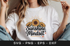 Sunshine Mindset Floral Quote SVG PNG Product Image 1
