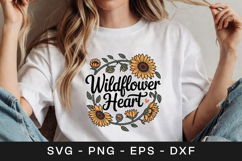 Wildflower Heart Sunflower SVG PNG Product Image 1