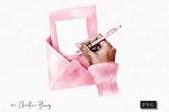 Watercolor Pink Letter | Letter Clipart Product Image 1