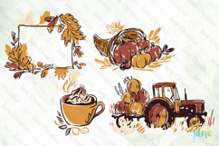 Hand-Drawn Autumn Thanksgiving Elements SVG PNG Product Image 1