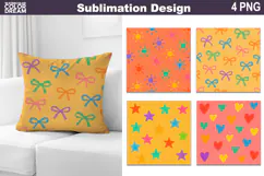Hand Drawn Digital Paper | Kids Sun Bow Heart Stars Product Image 2