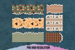 Hand Drawn Camping Pattern Torn Paper Product Image 1