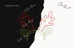 Hand Drawn Reindeer Antler Clipart | Christmas PNG Product Image 2