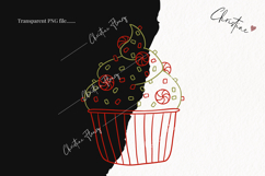 Hand Drawn Cupcakes Clipart | Christmas PNG Product Image 2