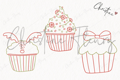 Hand Drawn Cupcakes Clipart | Christmas PNG Product Image 3