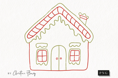 Hand Drawn Gingerbread House Clipart | Christmas PNG Product Image 1